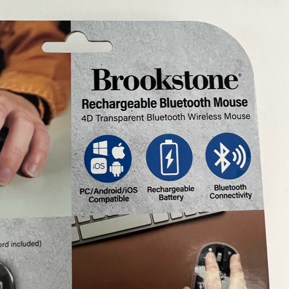 Rechargeable Bluetooth Mouse 4D Transparent Brookstone - Picture 5 of 7